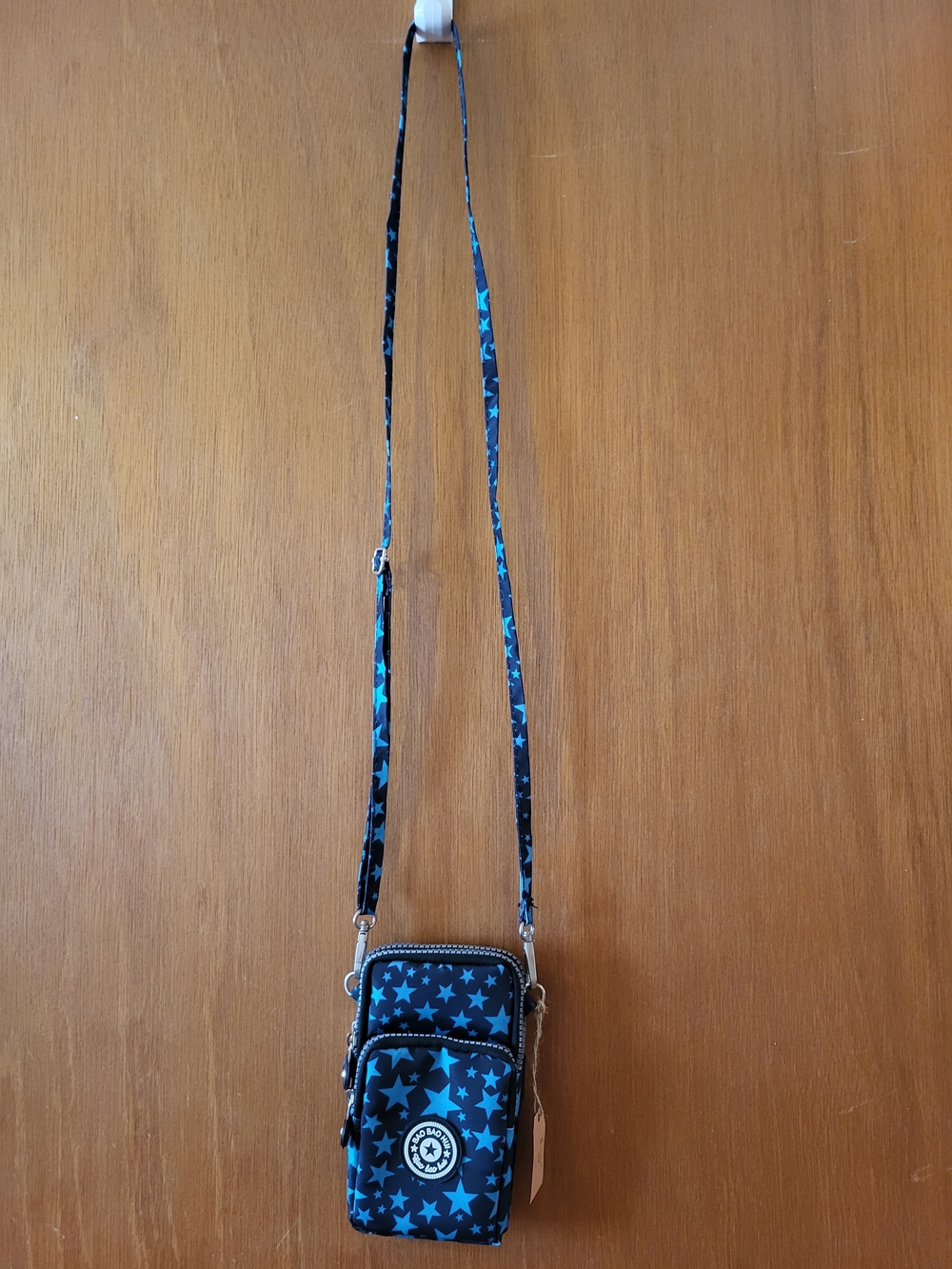 Star Print Crossbody Phone Bag - Blue Stars